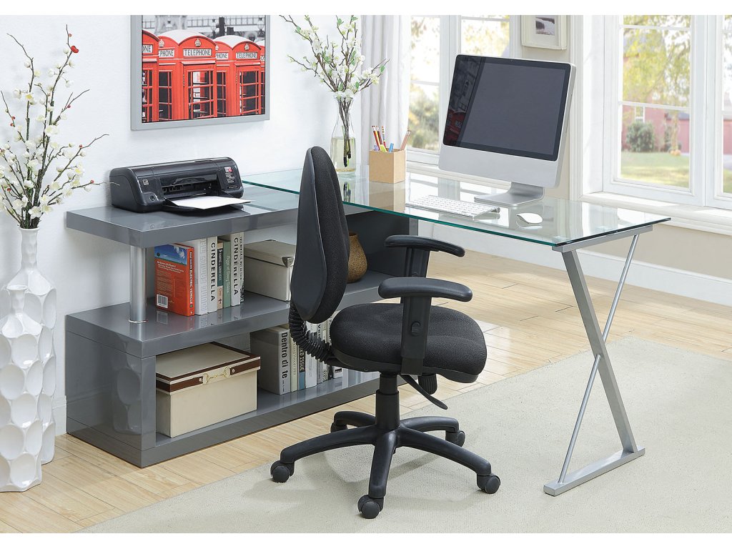 Computer Desk, Gray - image 1