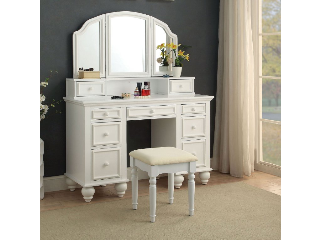 Vanity w/ Stool, White - main image