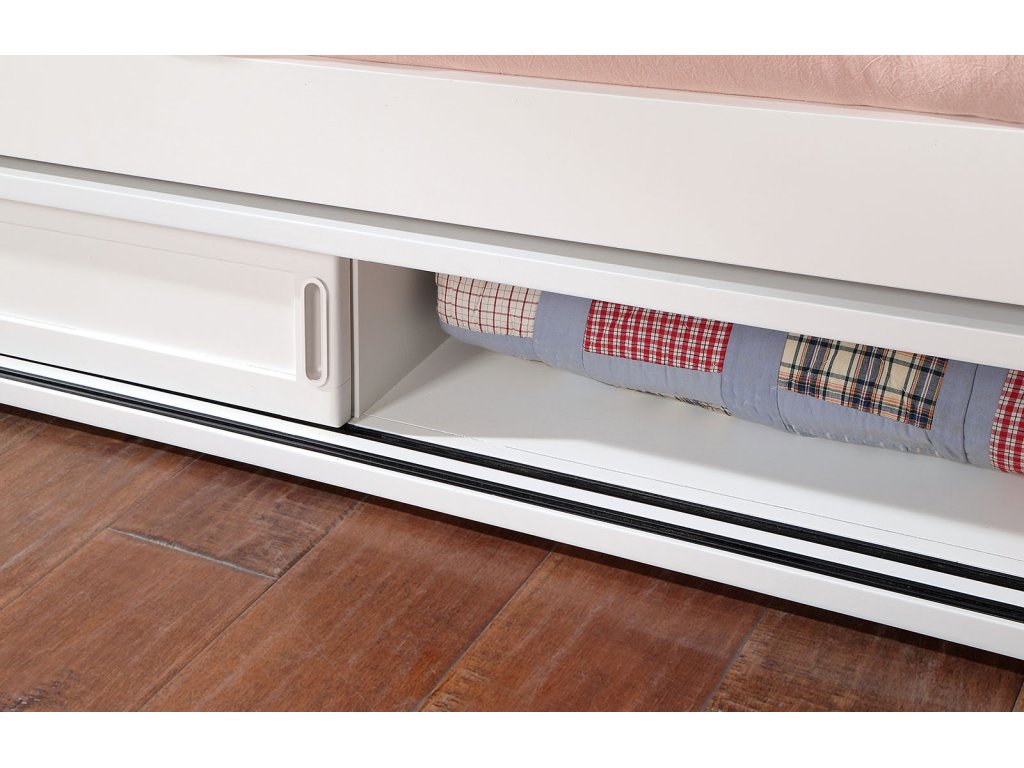 Underbed Storage w/ Sliding Doors, White - image 1