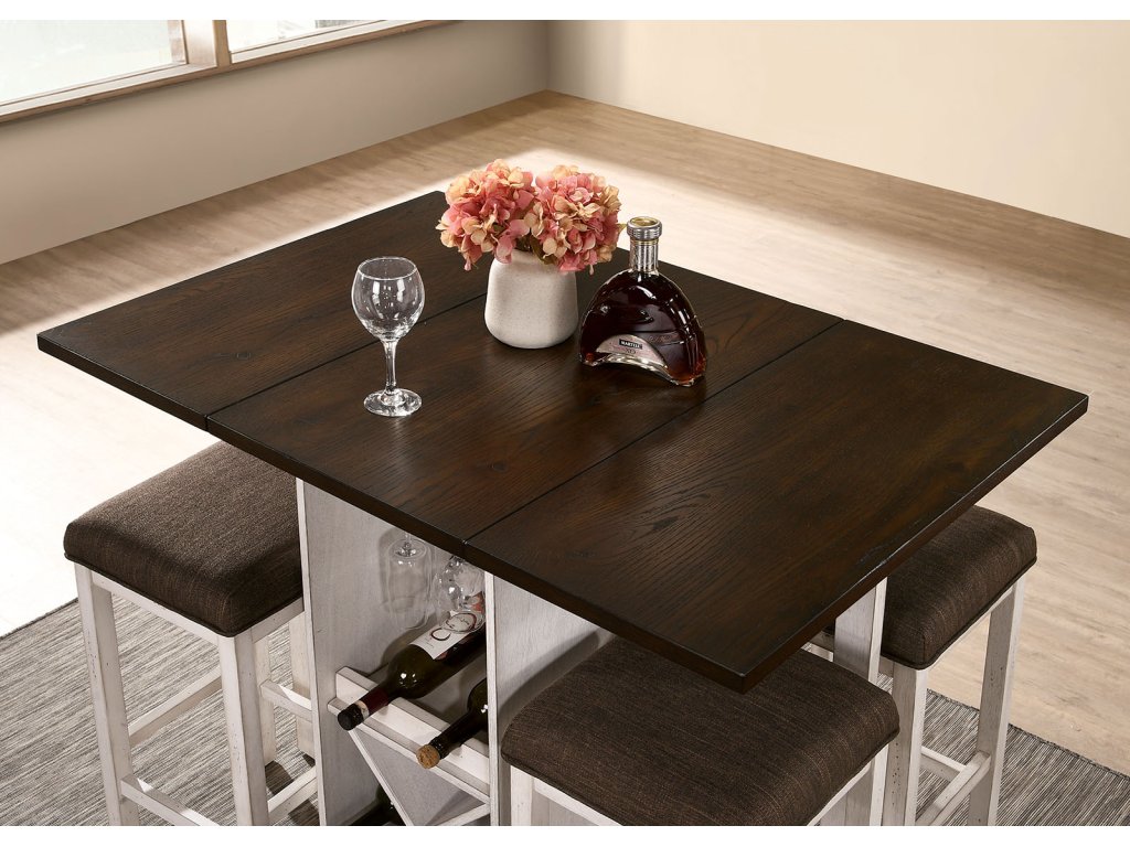 Counter Ht. Table w/ 2 x 15" Leaves - image 2