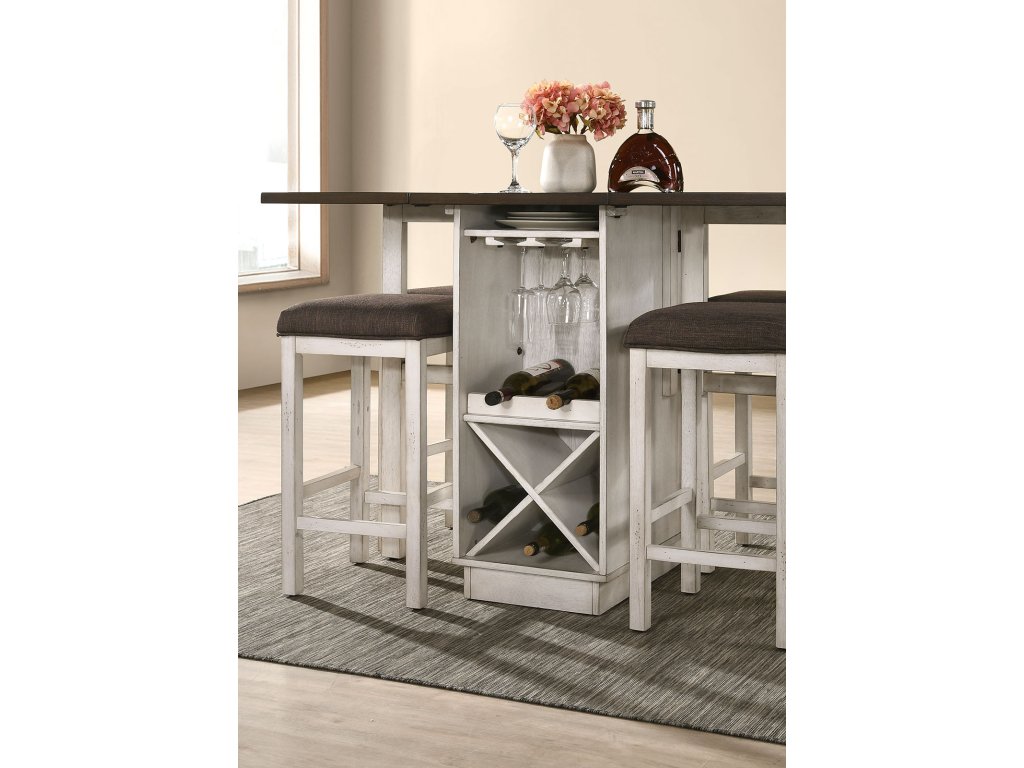 Counter Ht. Table w/ 2 x 15" Leaves - image 3