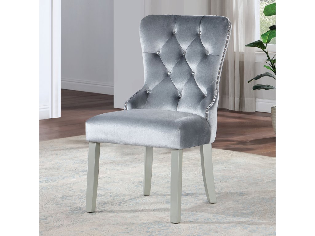 Wingback Chair (2/CTN), Silver/Dark Gray - main image