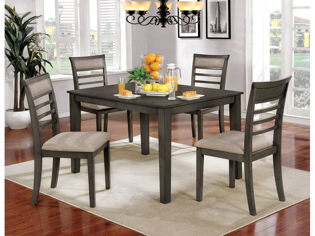 5 Pc. Dining Table Set, Gray - main image