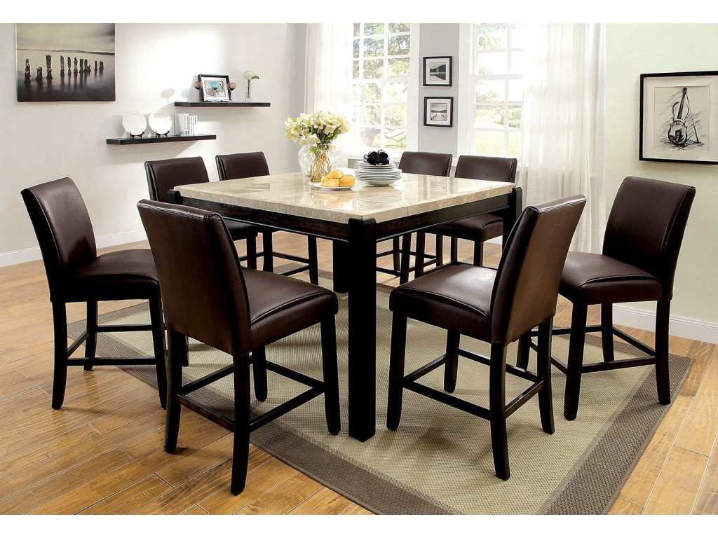 Counter Ht. Table, White Marble Top - main image
