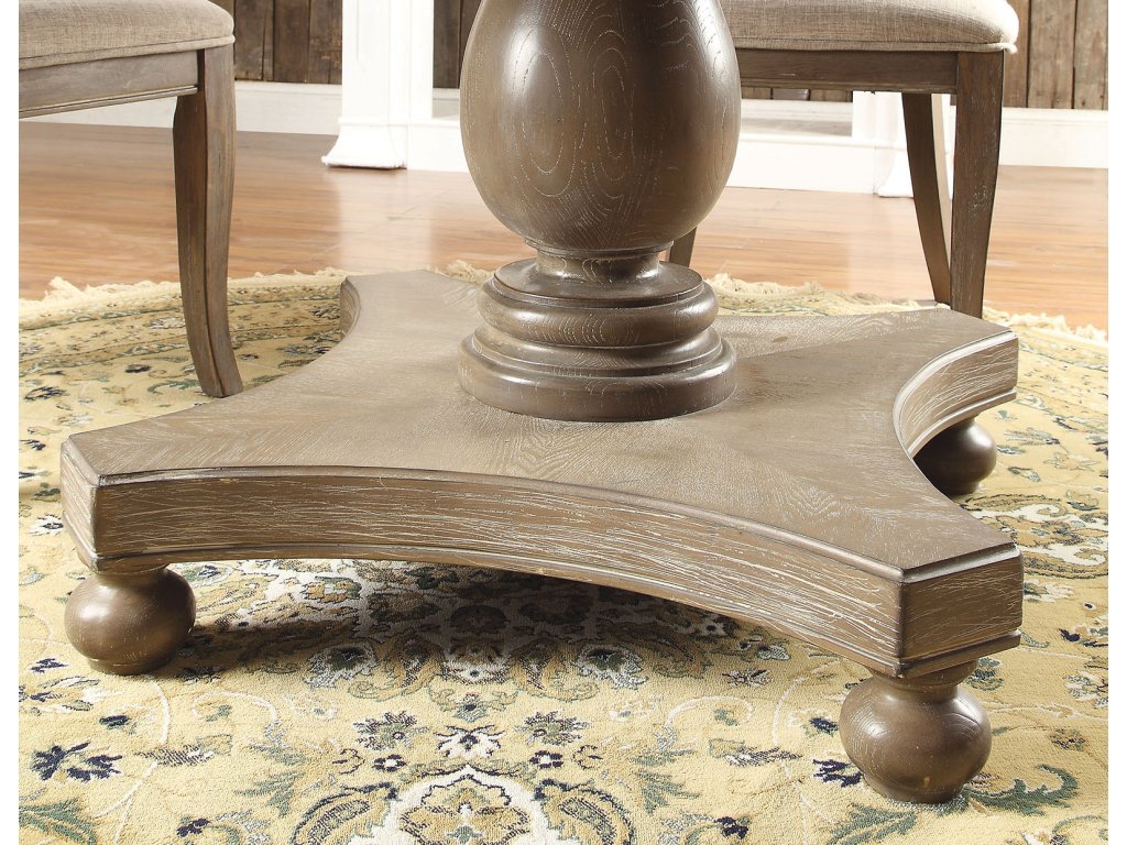 Round Dining Table, Rustic Oak - image 1