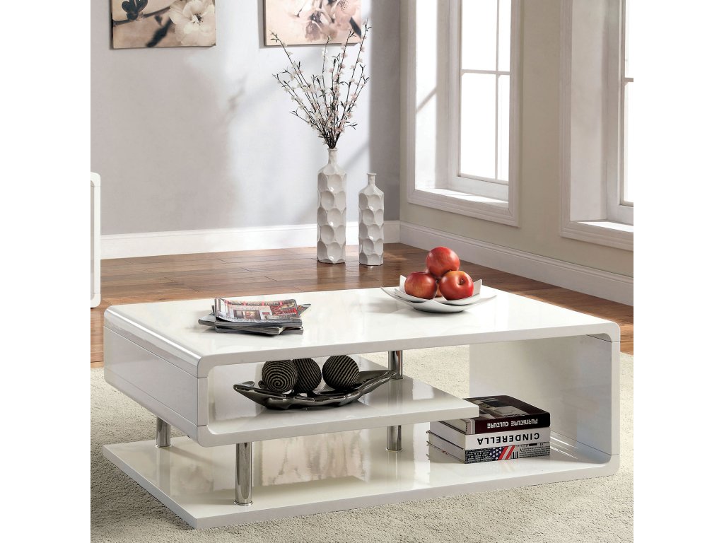 Coffee Table, White/Chrome - main image