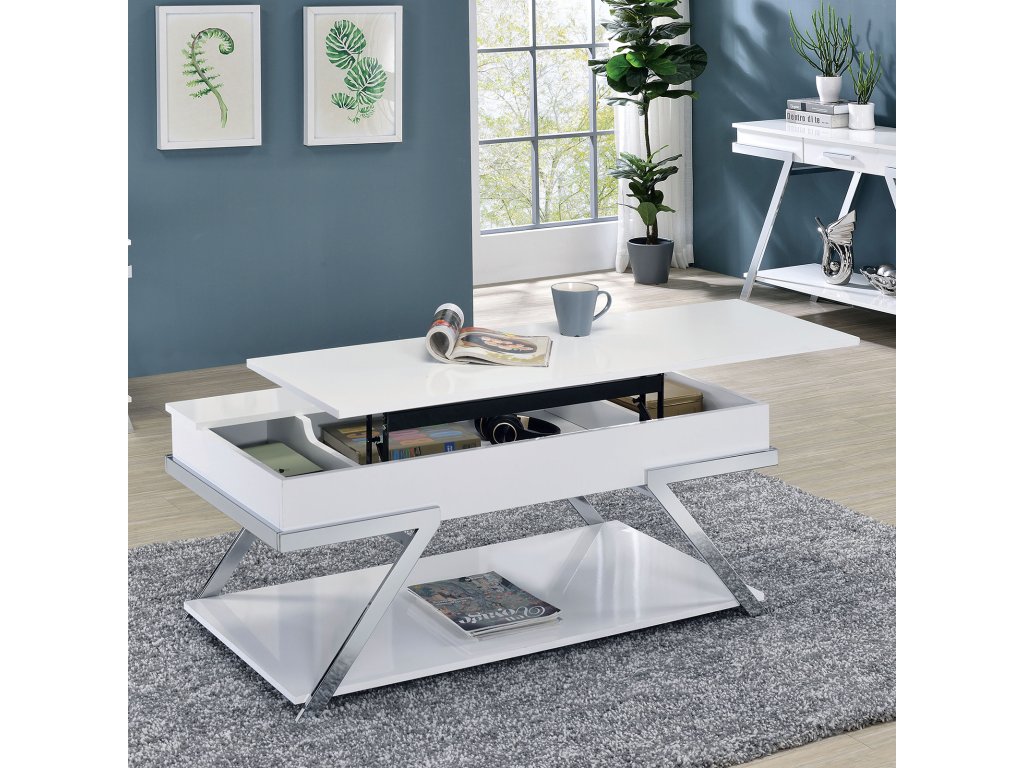 Coffee Table, White/Chrome - main image