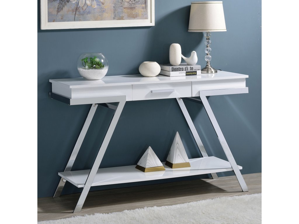 Sofa Table, White/Chrome - main image