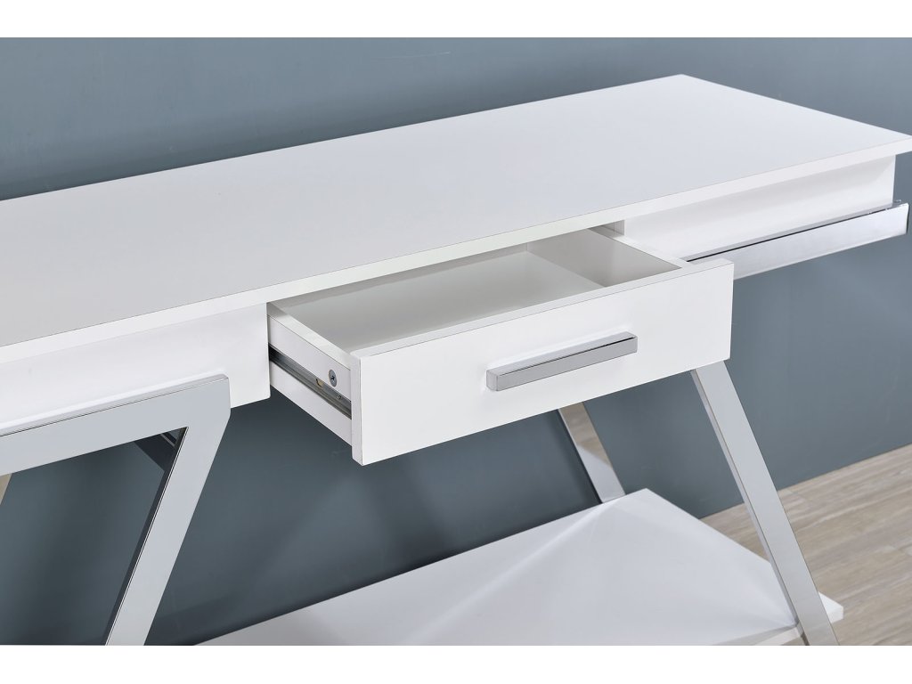 Sofa Table, White/Chrome - image 2