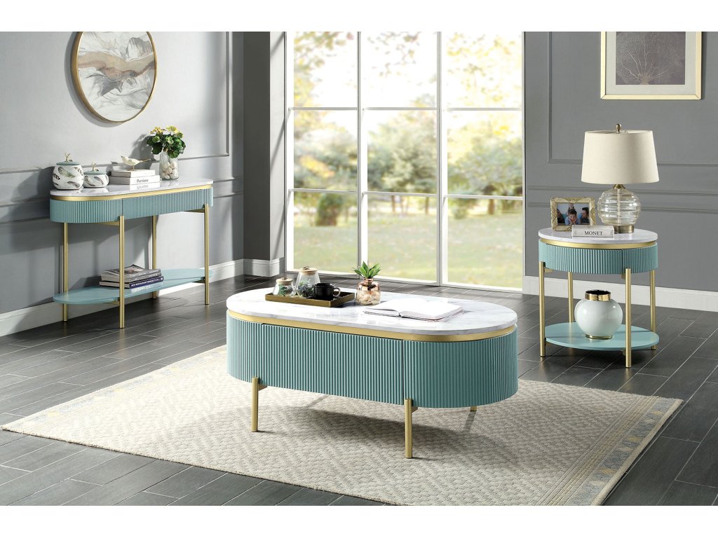 Coffee Table, Light Teal - image 1