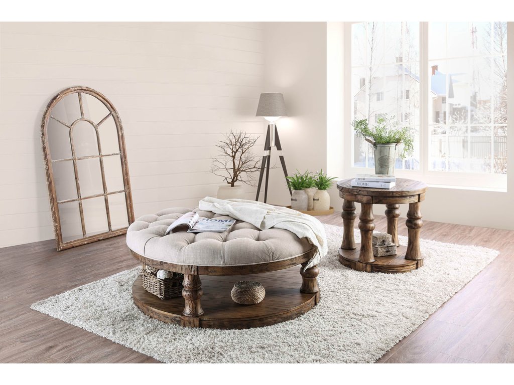 Coffee Table w/ Cushion Top, Antique Oak - image 1