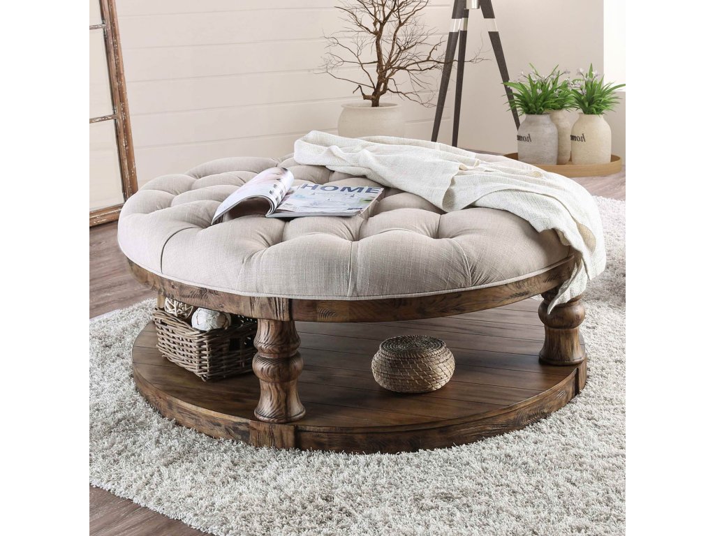 Coffee Table w/ Cushion Top, Antique Oak - main image
