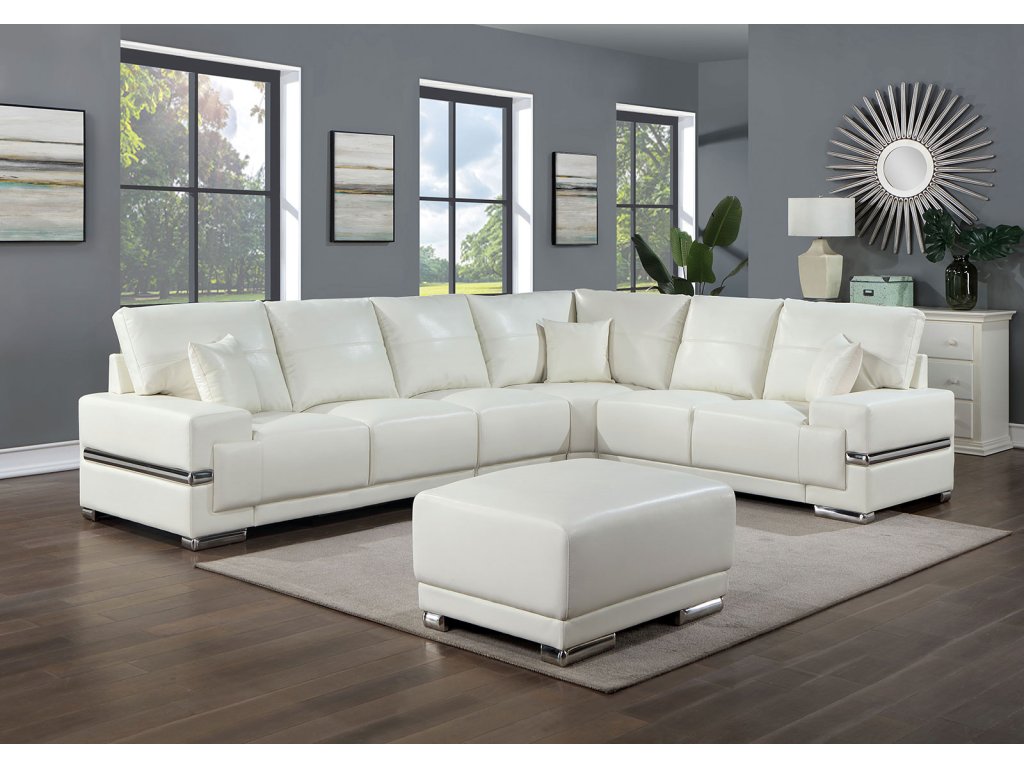 Large Sectional, White - main image
