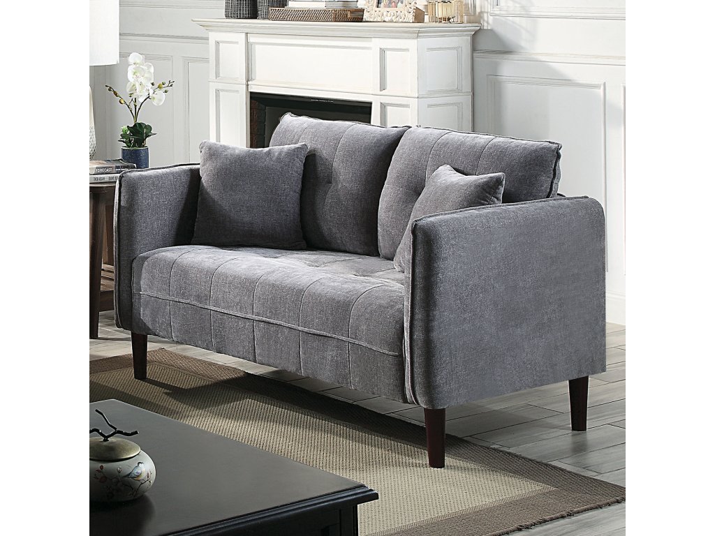 Loveseat w/ Pillows, Dark Gray - main image
