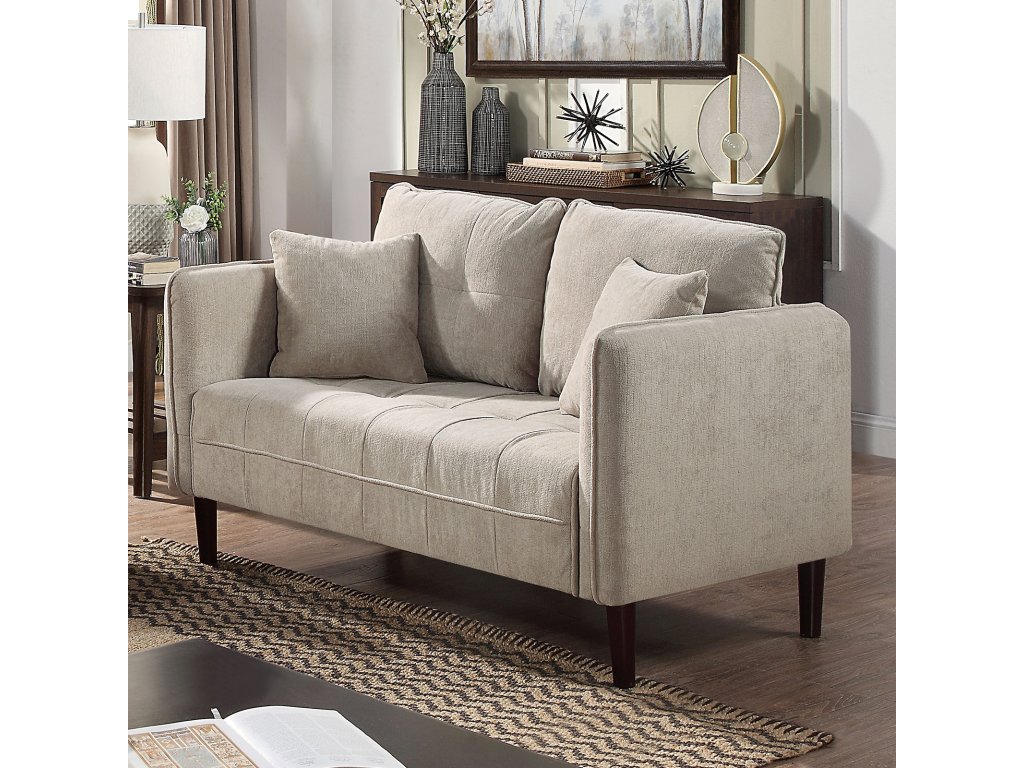 Loveseat w/ Pillows, Light Gray - main image