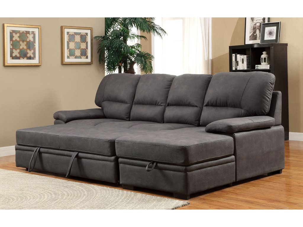 Sectional w/ Sleeper, Graphite - image 1