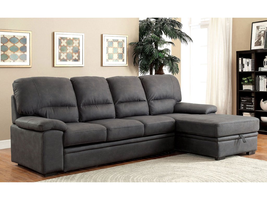 Sectional w/ Sleeper, Graphite - main image