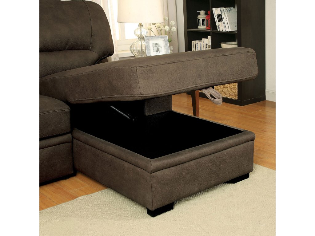 Sectional w/ Sleeper, Ash Brown - image 2