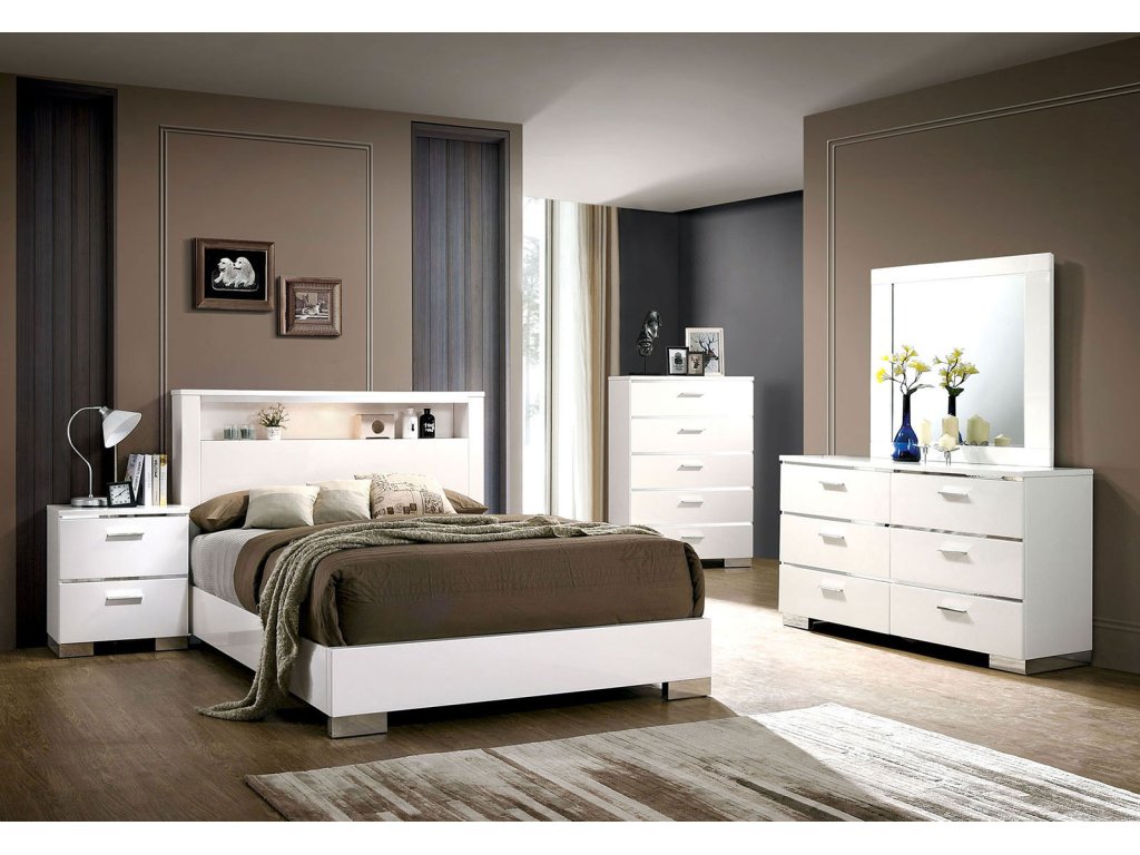 Queen Bed, White - image 1