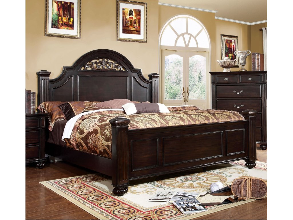 E.King Bed, Dark Walnut - main image