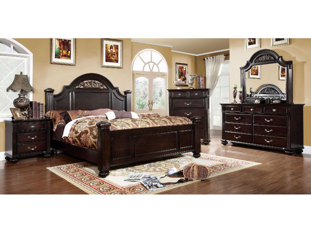 E.King Bed, Dark Walnut - image 2