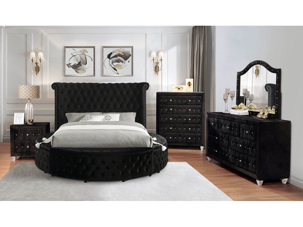 Queen Bed, Black - main image