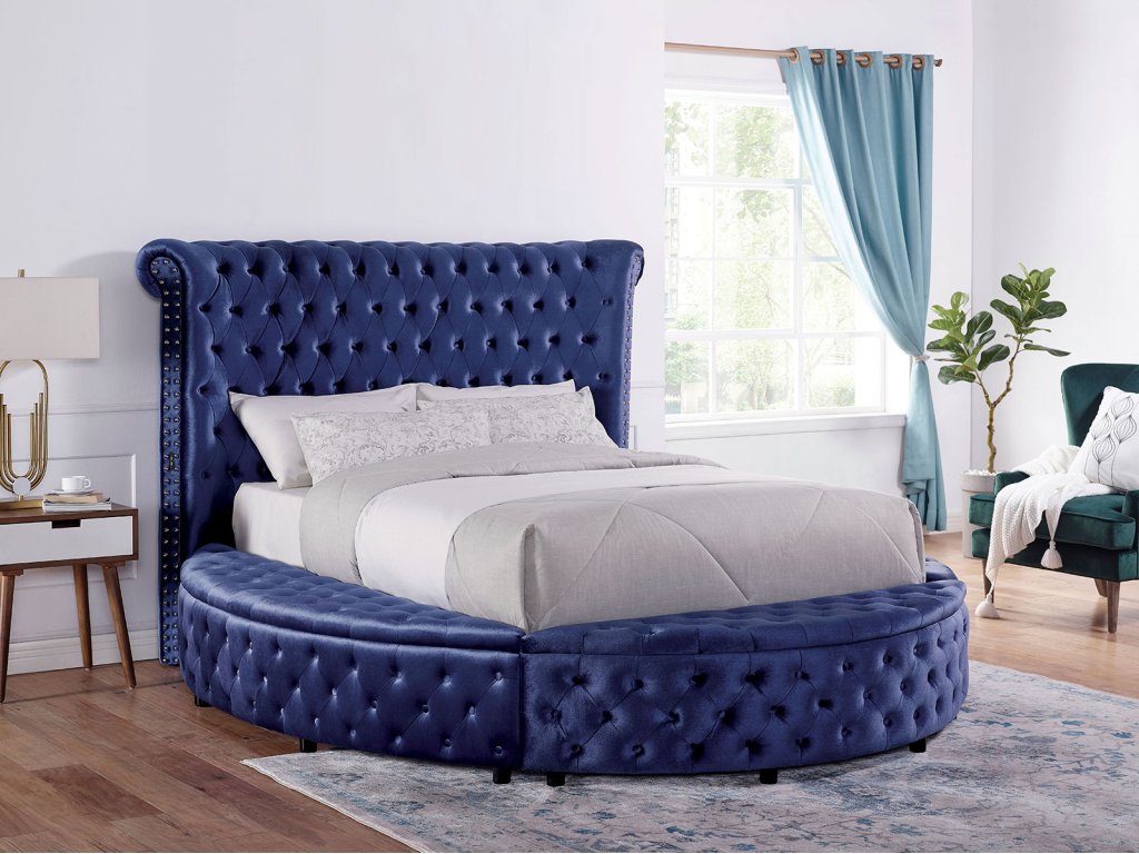 Queen Bed, Blue - image 2