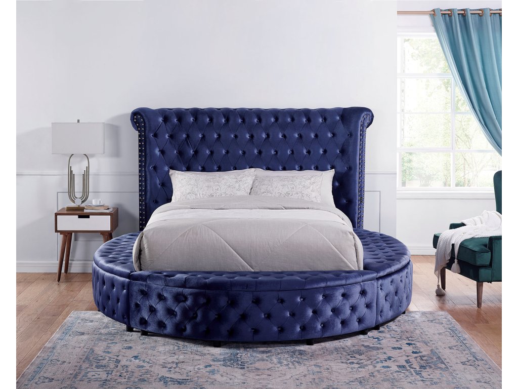 Queen Bed, Blue - image 4
