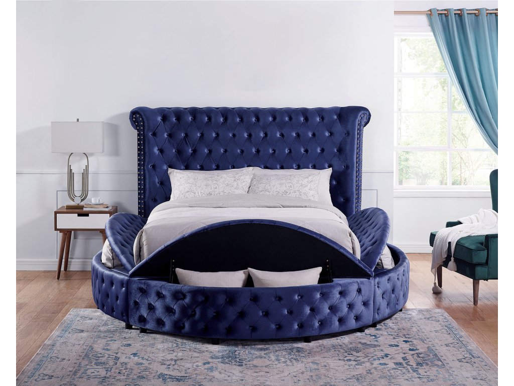 Queen Bed, Blue - image 1