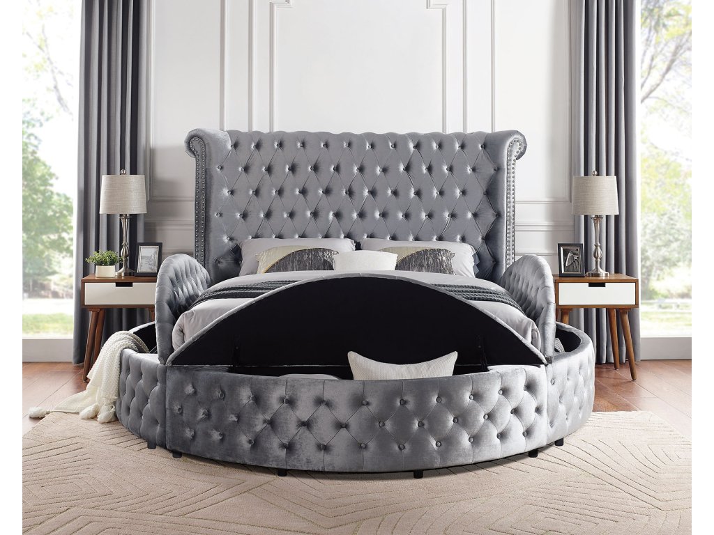 E.King Bed, Gray - image 1