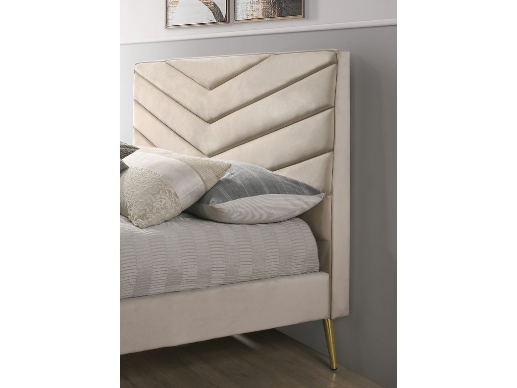 E.King Bed, Beige - image 2