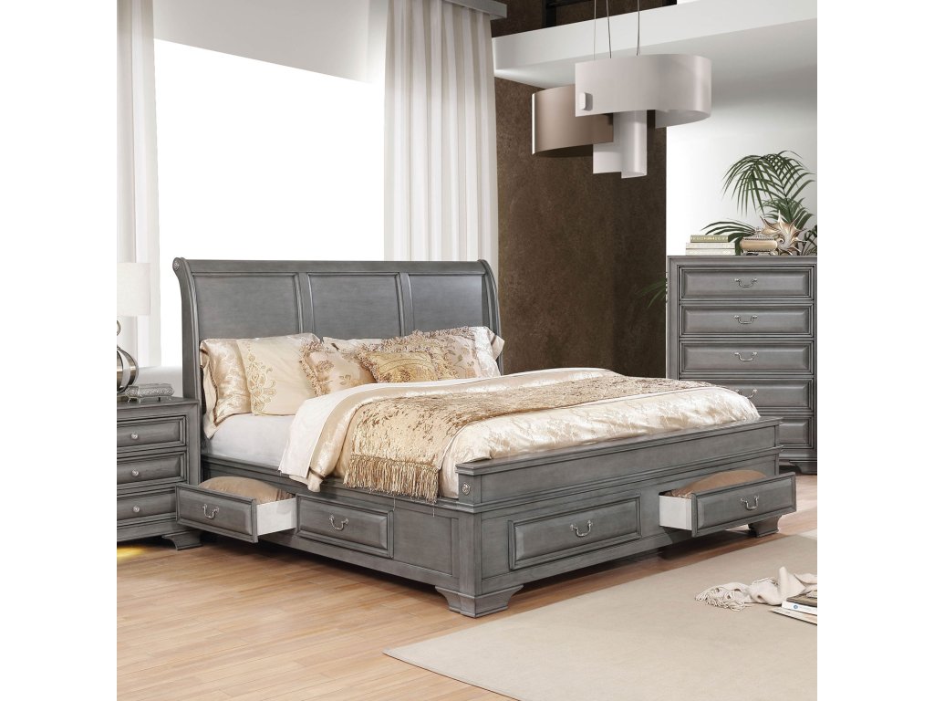 Queen Bed, Gray - main image