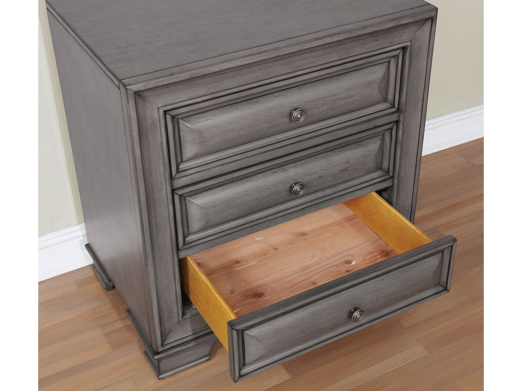 Nightstand w/ USB, Gray - image 3