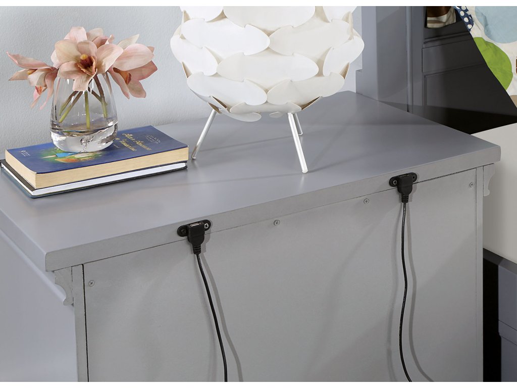 Nightstand w/ USB, Gray - image 2