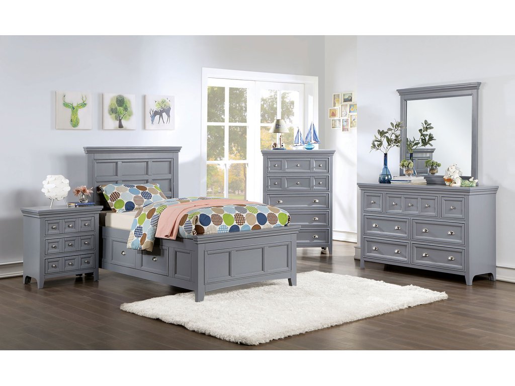 Twin Bed, Gray - main image