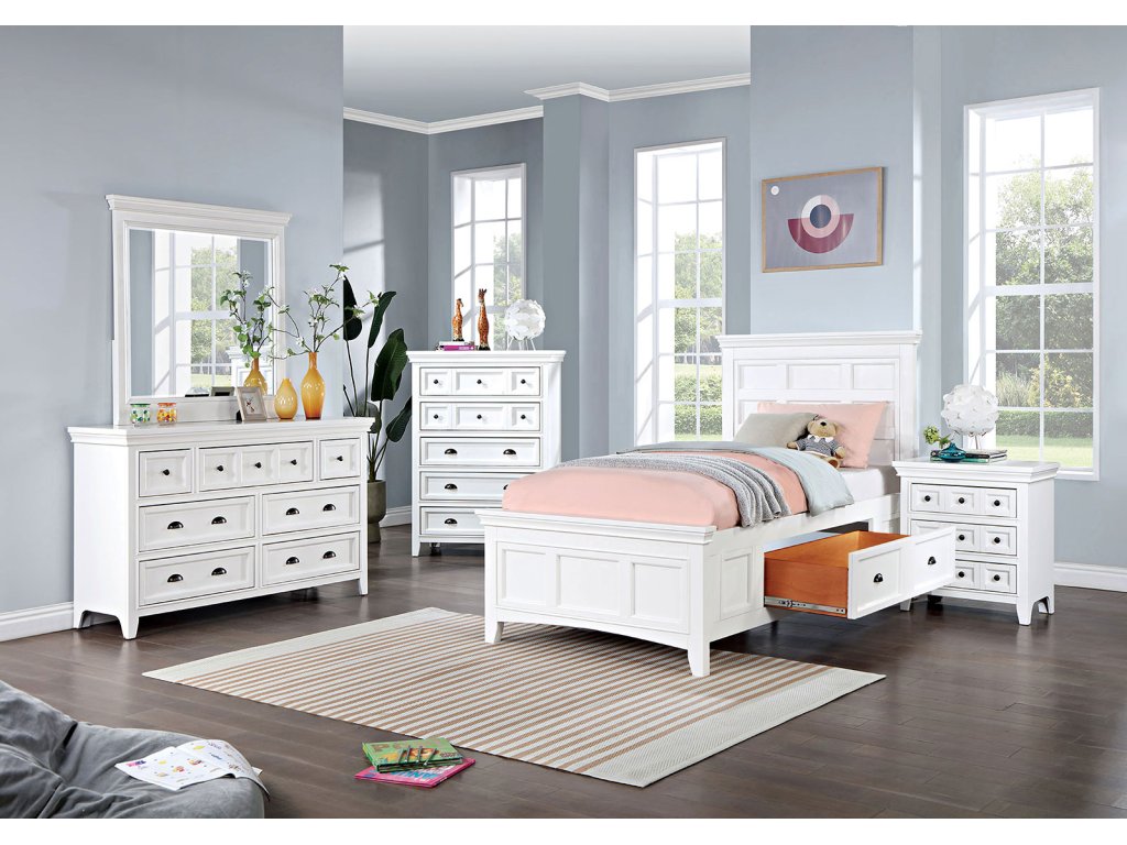 Twin Bed, White - main image