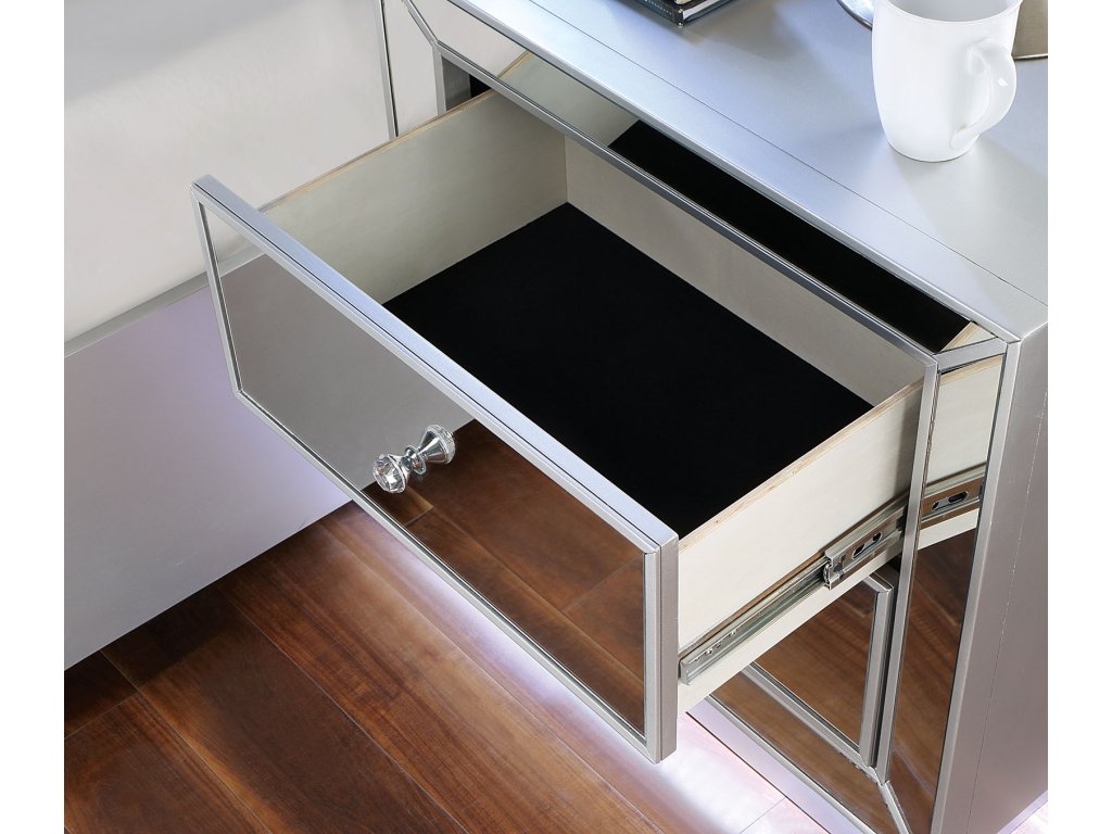 Nightstand w/ LED & USB, Silver - image 2