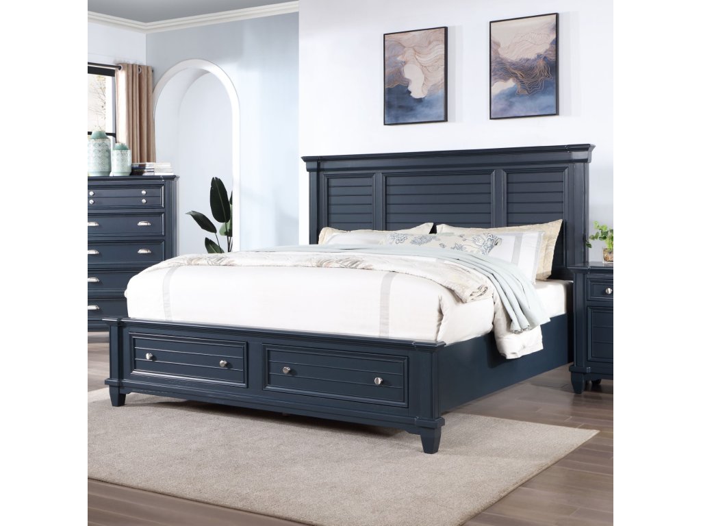 E.King Bed, Slate Blue - main image