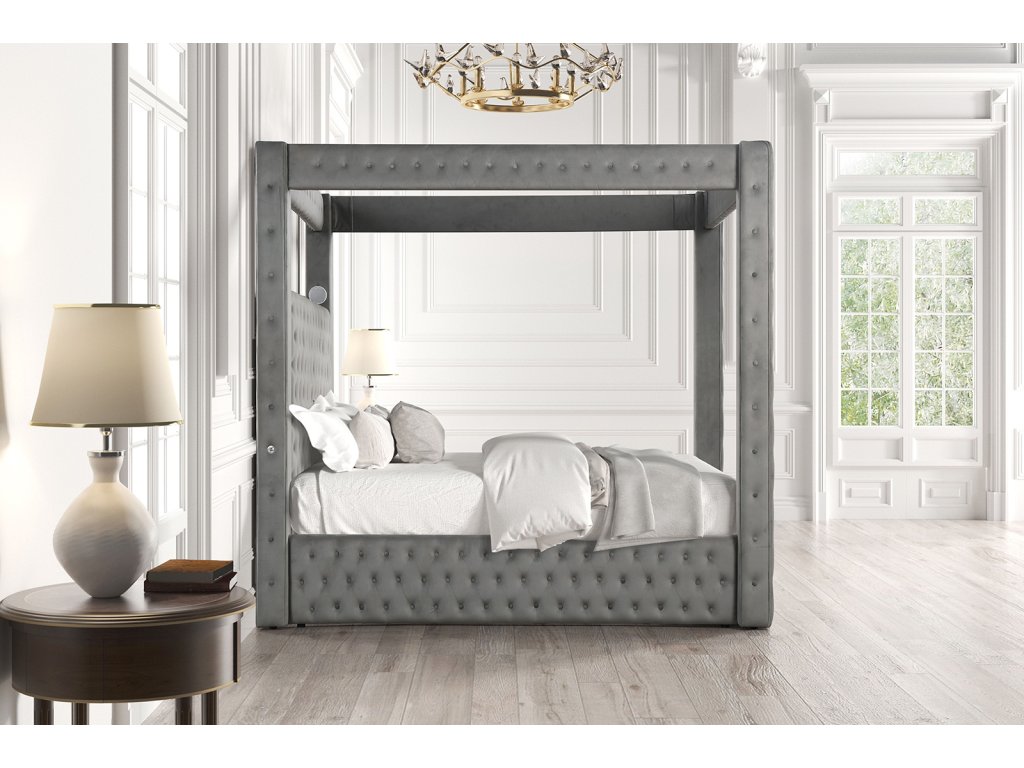 E.King Bed, Gray - image 1