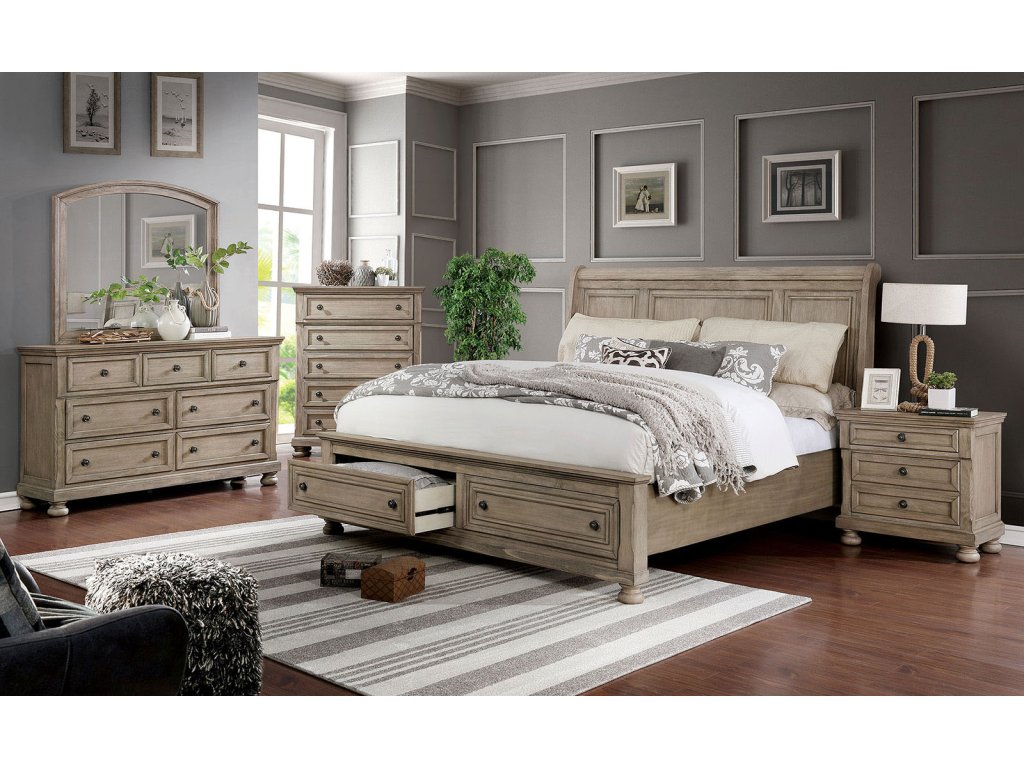 Cal.King Bed, Gray - image 4