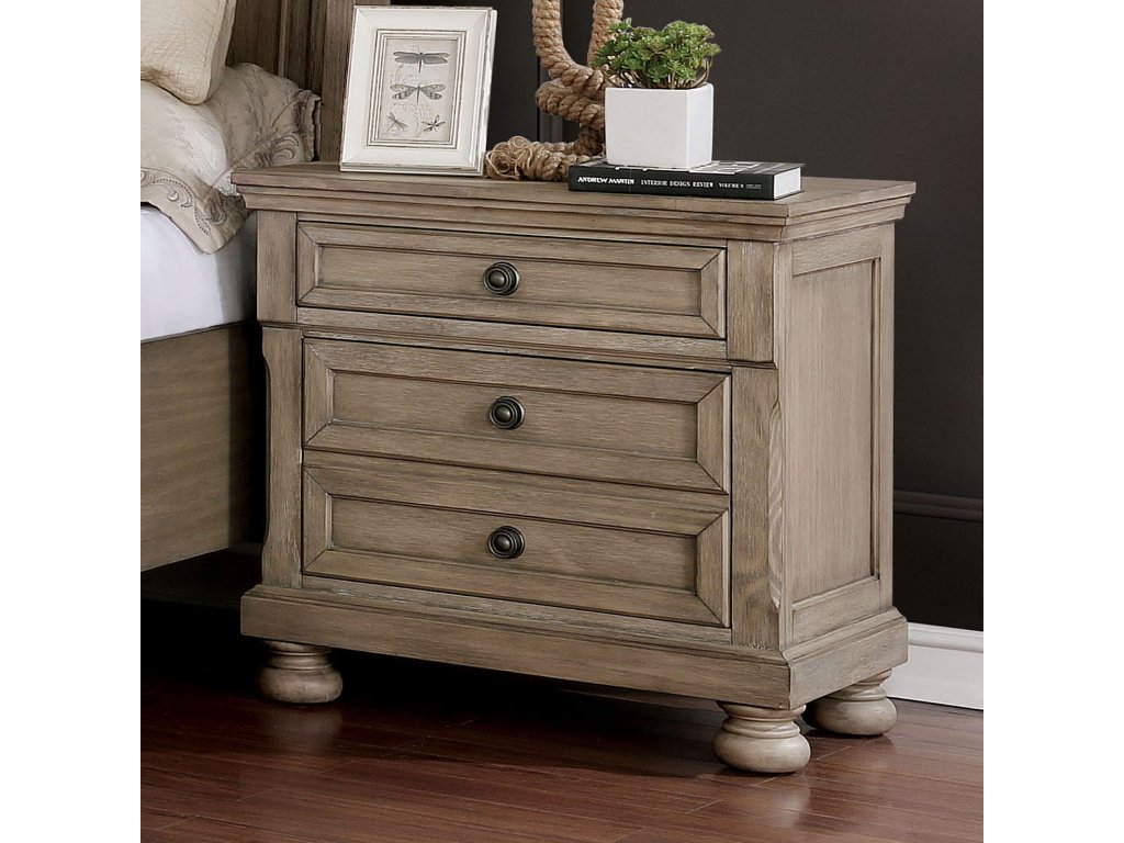 Nightstand w/ USB, Gray - main image