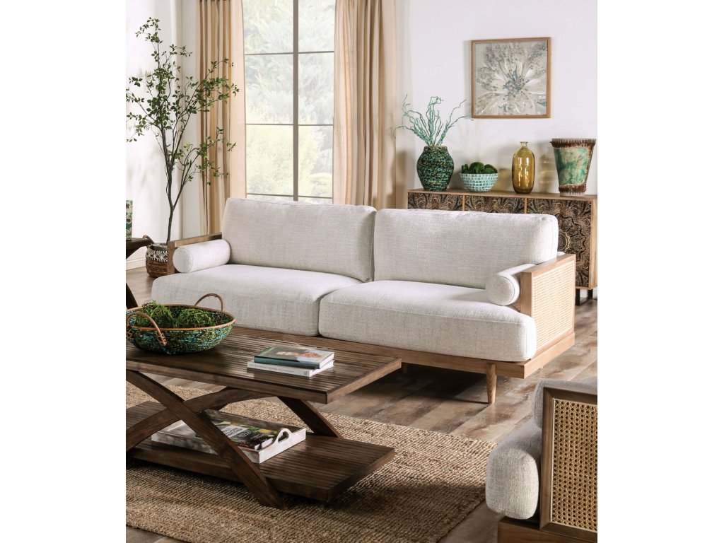 Sofa, Beige/Light Oak - main image