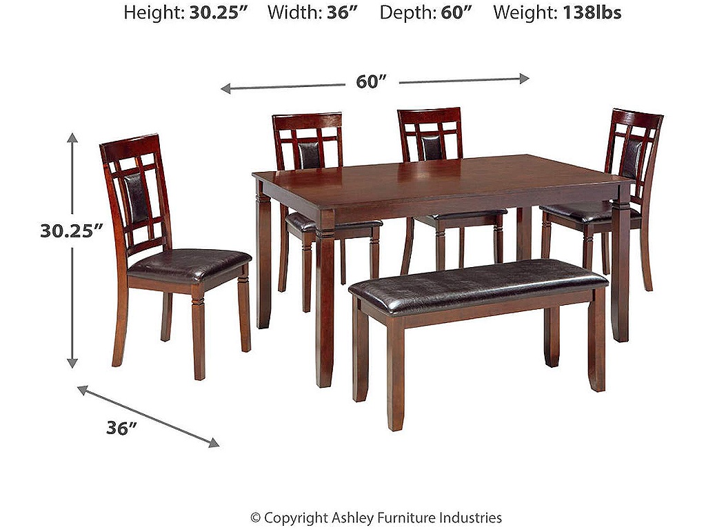Bennox Dining Table and Chairs with Bench (Set of 6) - image 3