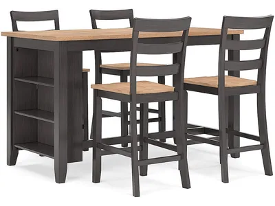 Gesthaven Counter Height Dining Table and 4 Barstools