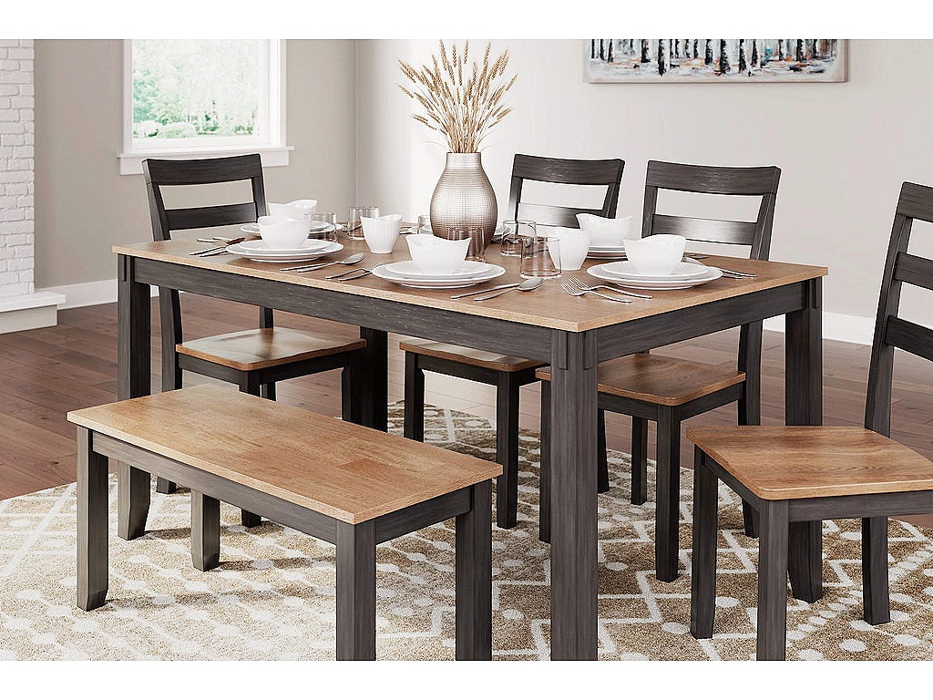 Gesthaven Dining Table with 4 Chairs and Bench (Set of 6) - image 4