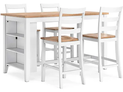 Gesthaven Counter Height Dining Table and 4 Barstools