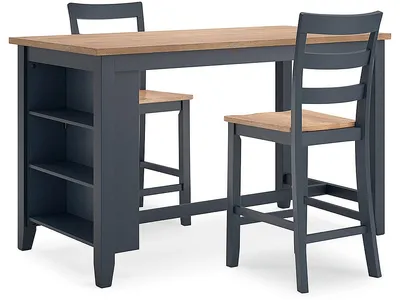 Gesthaven Counter Height Dining Table and 2 Barstools