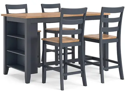 Gesthaven Counter Height Dining Table and 4 Barstools
