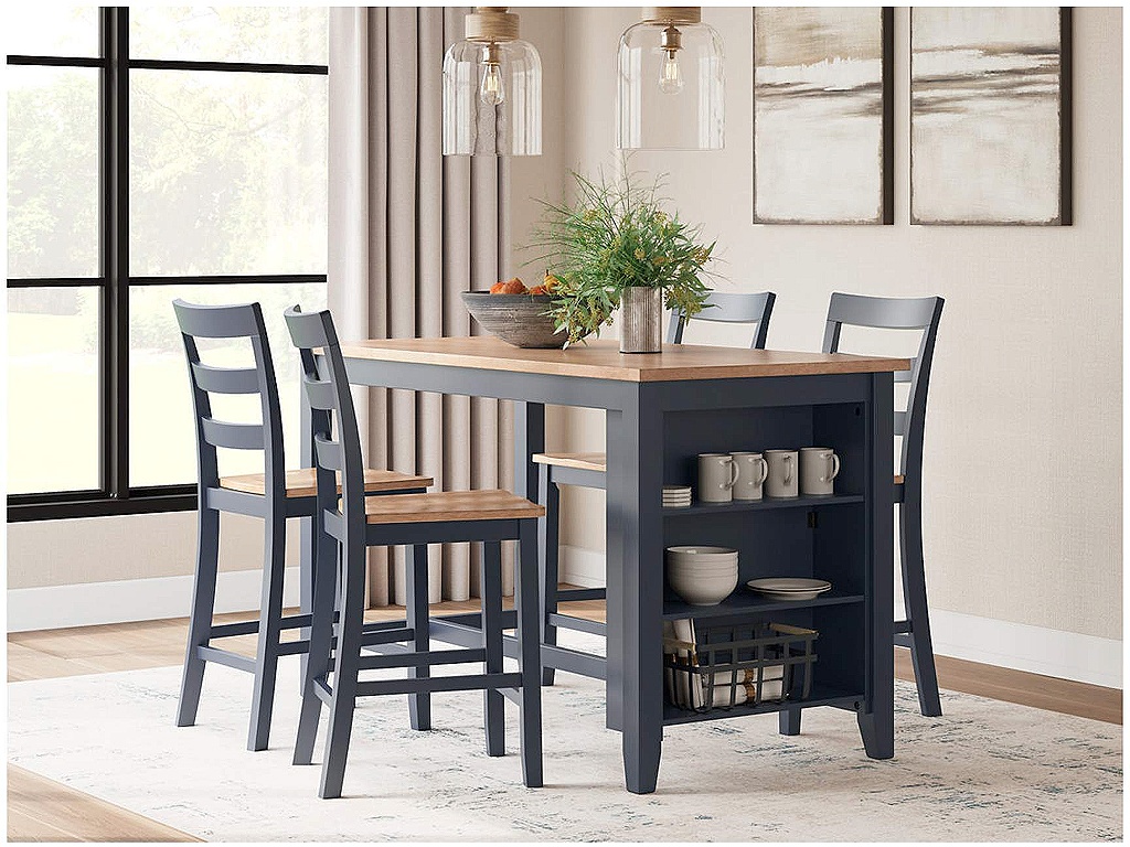 Gesthaven Counter Height Dining Table and 4 Barstools - main image