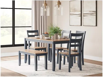 Gesthaven Dining Table with 4 Chairs and Bench (Set of 6) - Alternative View